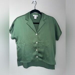 Rachel Zoe Green Button Up Blouse